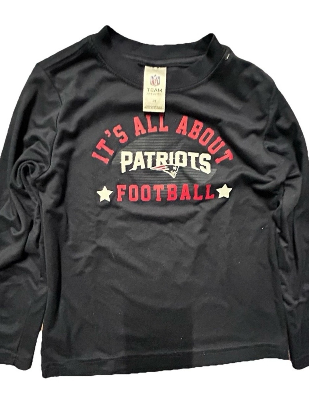Toddler New England Patriots Navy Blue Long Sleeve Shirt Size 4T Football